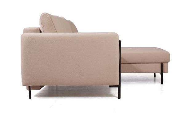 Barcelona диван-кровать с шезлонгом, велюр бежевый - Вид 3