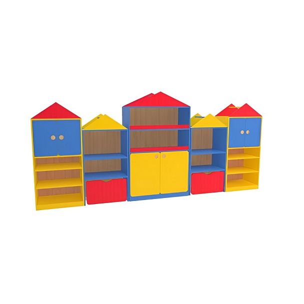 Стенка модульная Домик модули 1-5, цветной - Вид 1