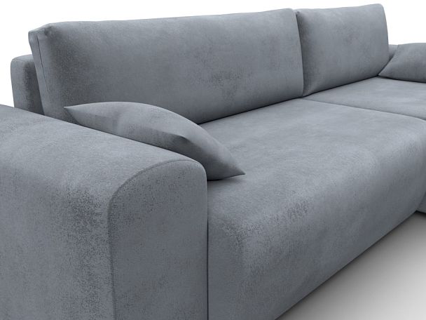 Диван угловой Лига-099 угол универсальный Велюр серый - Вид 4