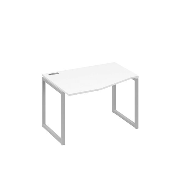 Стол эргономичный левый "Техно" на металлокаркасе QUATTRO A4 А4 Б4 061 БП белый премиум / металлокаркас серый - Вид 1