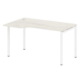 Metal System Quattro Стол криволинейный левый на П-образном м/к 40БП.СА-2 (L) Дуб наварра/Белый металл 1400*900*750 - Фото предпросмотра