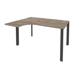 Onix Стол эргономичный левый на П-образном м/к O.MP-SA-3 (L) Тиквуд темный/Антрацит металл 1380*1180*750 (800/460) - Фото предпросмотра