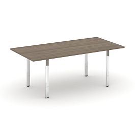 Style Project Direct Lux Стол переговорный M-SN-6P.SPRG-198.3 Вяз Благородный/Нержавеющая Сталь/Хром 1980*980*25 - Фото предпросмотра