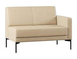 Модуль Everprof Gamma с подлокотником двухместный левый Экокожа Бежевый - Фото предпросмотра