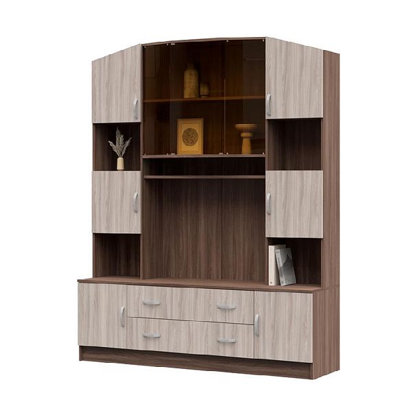 ТВ 301 Макарена ЛДСП центр.секция 1600х2004х440 шимо темный/шимо светлый - Вид 1