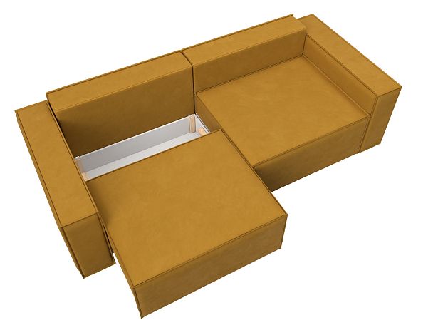 Диван прямой Куба Велюр желтый - Вид 7