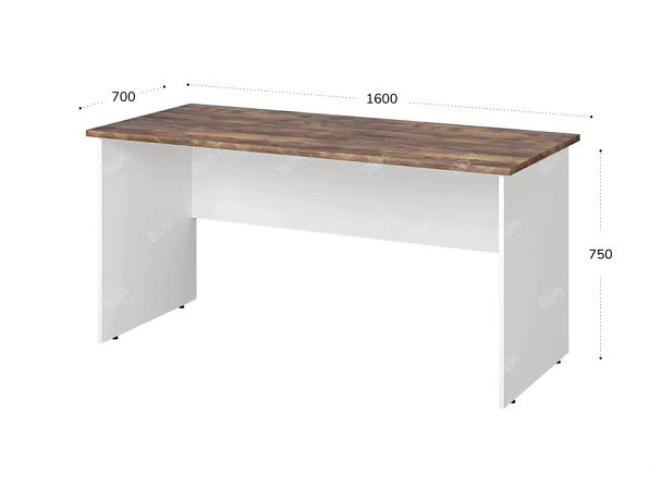 TANDEM RTD028-160-V Стол прямоугольный ун-й 1600х700х750 Вотан/Белый - Вид 2