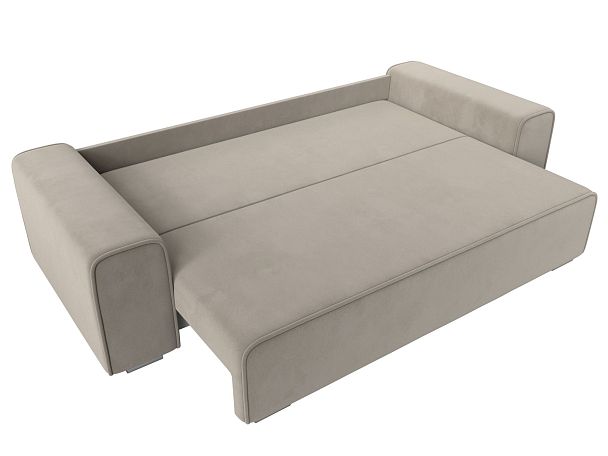 Прямой диван Лига-029 Микровельвет бежевый - Вид 8