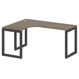 Metal System Quattro Стол криволинейный левый на О-образном м/к 50БО.СА-4 (L) Вяз/Антрацит металл 1600*1200*750 - Фото предпросмотра