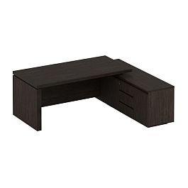 Стол руководителя на опорной тумбе Mark-II МК 136-2 дуб валенсия - Фото предпросмотра