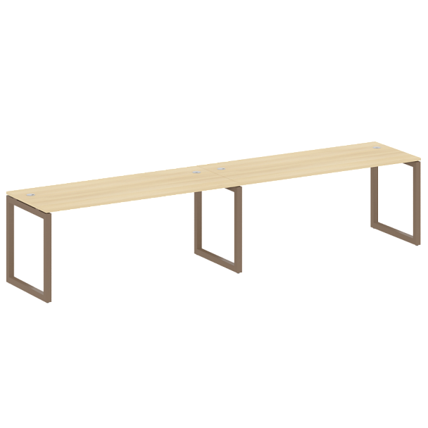 Metal System Quattro Р. ст. на 2 раб. места на О-образном м/к 50БО.СМ-2.5 Акация/Мокко металл 3600*720*750 - Вид 1