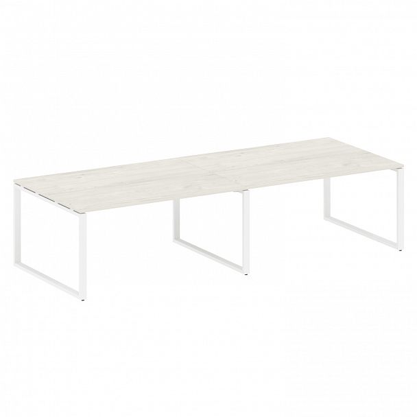 Стол для переговоров "Metal System" БО.ПРГ-2.4 дуб наварра/белый - Вид 1