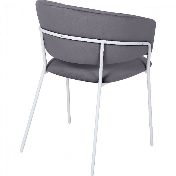 Комплект кухонных стульев Даксон серый велюр/белый, 2 шт. - Вид 4