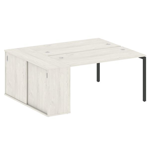 Metal System Quattro Р. ст. с шкафом-купе на П-образном м/к 40БП.РС-СШК-1.3 Т Дуб наварра/Антрацит металл 1810*1475*750 - Вид 1