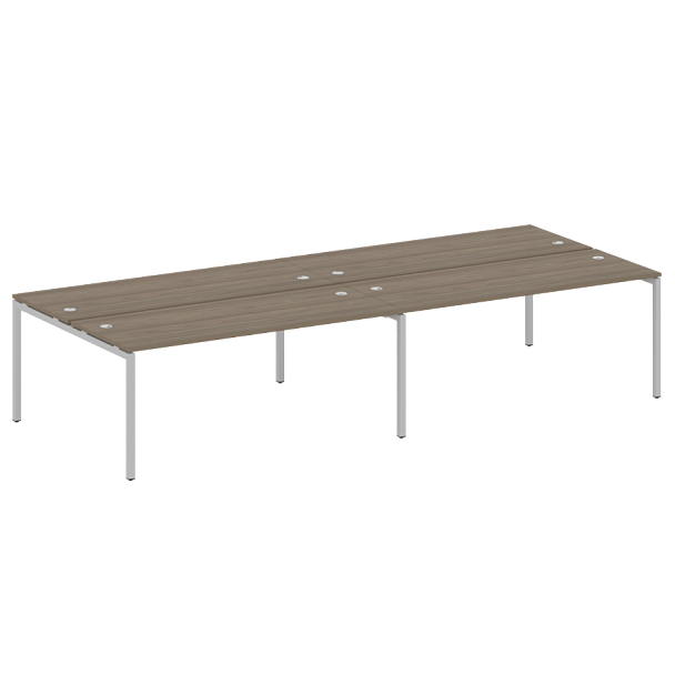 Metal System Quattro Р. ст. на 4 раб. места на П-образном м/к 40БП.СМ-4.5 Вяз/Серый металл 3600*1475*750 - Вид 1