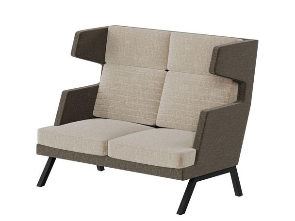 Aldo Диван двухместный высокий ALD-02 Сан 03/Сан 06/Металл Черный 1430*960*1180 - Вид 1