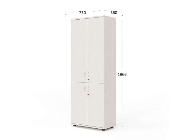 UNITY РШК-02-2 ДУБ МОЛОЧНЫЙ Закрытый шкаф Прямой 730x380x1966 - Вид 4