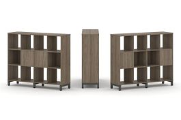 Стайл Проджект Набор стеллажа 2-х сторон., 3 яр. SN.NSD-341 Вяз Благородный/Металл Антрацит 1488*400 - Фото предпросмотра