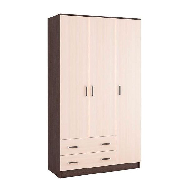 Шкаф комбинированный Лагуна Б/З  (1200*2100*510) венге/дуб молочный - Вид 1