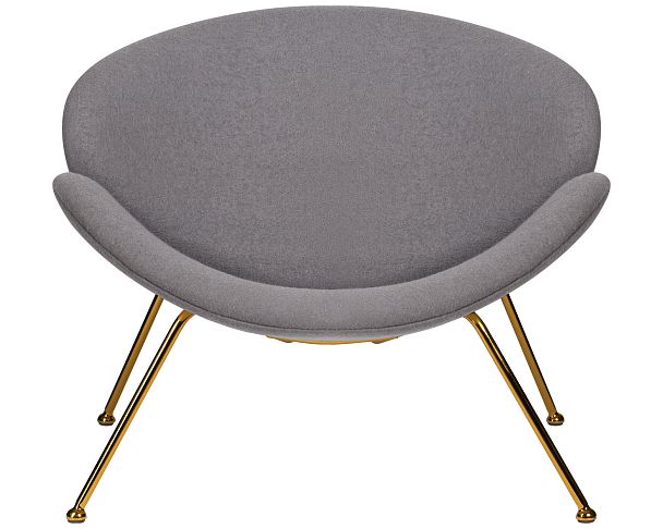 Кресло дизайнерское DOBRIN EMILY (серая ткань AF7, золотое основание) - Вид 6