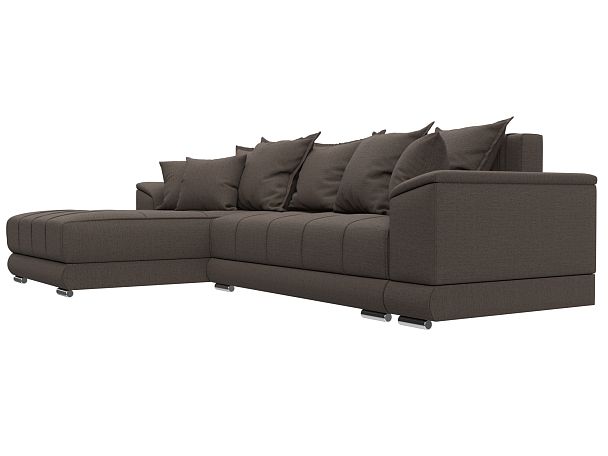 Диван угловой НордСтар левый угол Рогожка коричневый - Вид 3