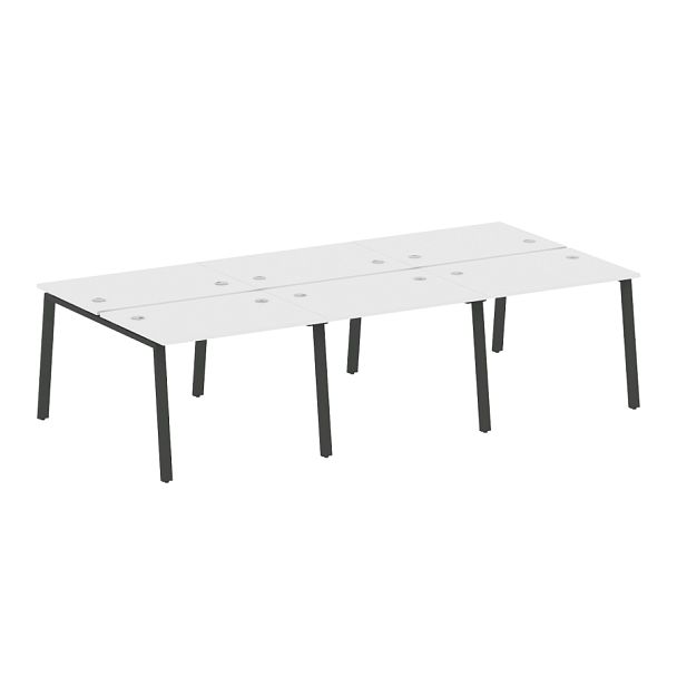 Metal System Р. ст. на 6 раб. места на А-образном м/к БА.СМ-6.1 Белый/Антрацит металл 3000*1475*750 - Вид 1