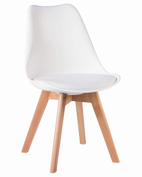 Стул обеденный DOBRIN JERRY SOFT (ножки светлый бук, цвет сиденья белый (W-02)) - Вид 1