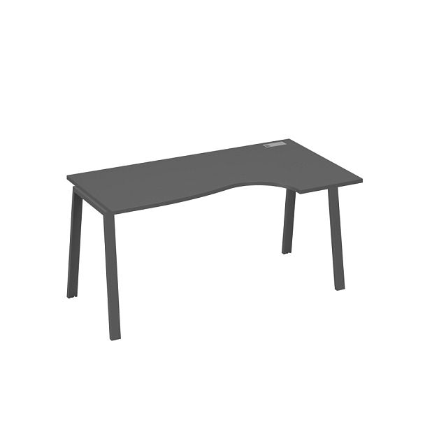 Стол эргономичный правый "Классика" на металлокаркасе TRE A4 А4 Б3 046 БП антрацит премиум / металлокаркас антрацит - Вид 1