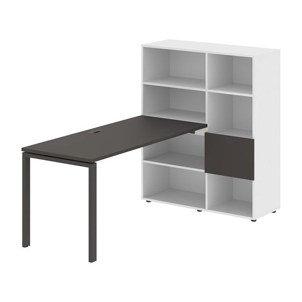 Стол-стеллаж EURST 1115 Мокко/Мокко/Белый 1990х1120х1355 EDIS - Вид 1