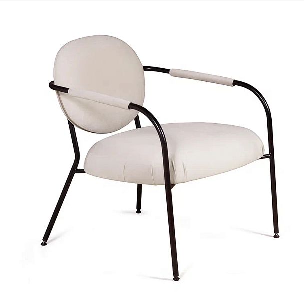 Лаунж кресло EGO, велюр белый - Вид 3