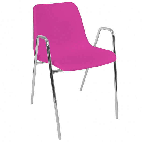 Стул Vicenza (4 высокие ножки c подлокотниками), каркас Хром, фиолетовый, РП+ИК, стопируемый - Вид 1
