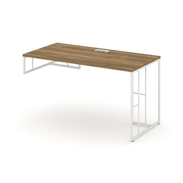 Rift Стол письменный для опорной тумбы левый RF.SPOT-014 (L) Сандал Янтарный/Металл Белый 1580*700*750 - Вид 1