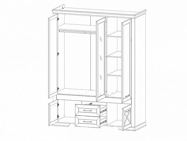 Шкаф платяной Marselle SZF5D2S - Вид 2