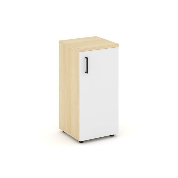 Style Project Шкаф низкий узкий SN.STU-301(R) Акация Лорка/Белый/Черный Ручки 400*400*833 - Вид 1