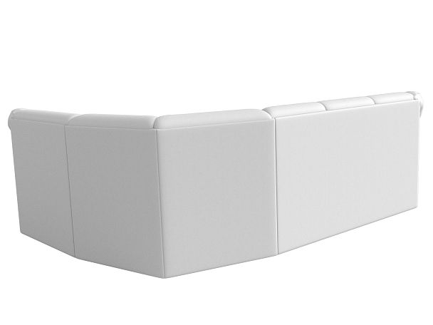 Диван угловой Карнелла правый (полностью экокожа белая) - Вид 6
