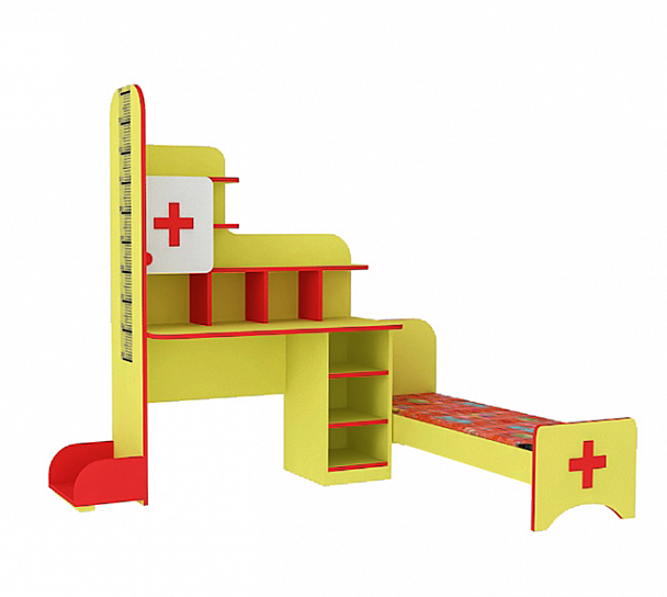 Уголок Доктор с кушеткой, цветной - Вид 1