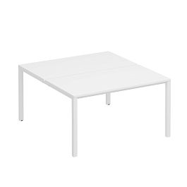 Рабочая станция на металлокаркасе КФ (2х140) Комфорт КФ К.Б1 1145 БП белый премиум / белый - Фото предпросмотра