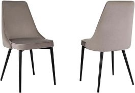 Стул для дома Бюрократ CH-K4_2 комплект 2шт т.бежевый Holland 61 металл черный на ножках (CH-K4_1/HL61_2) - Фото предпросмотра