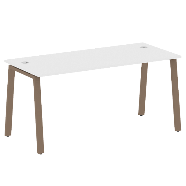 Metal System Стол письменный на А-образном м/к БА.СП-4 Белый/Мокко металл 1600*720*750 - Вид 1