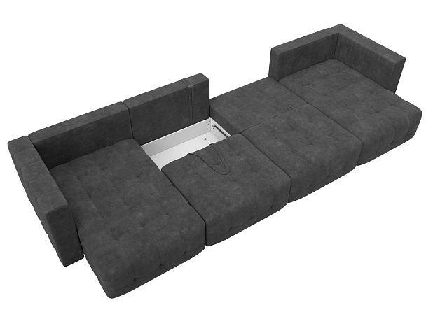 Диван П-образный Лига-052 НПБ Лонг Велюр серый - Вид 8