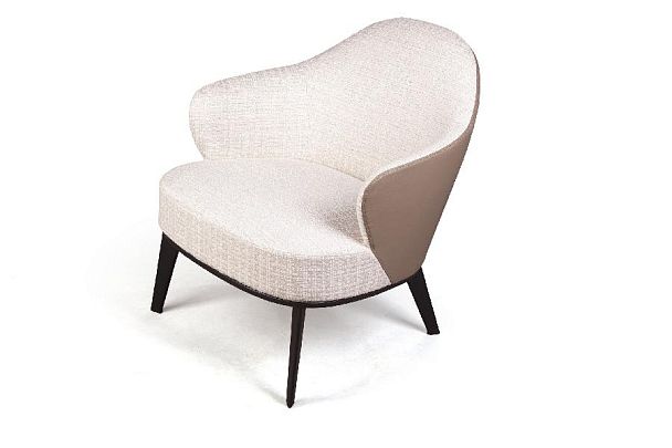 Лаунж кресло Leslie рогожка комби бежевый - Вид 2