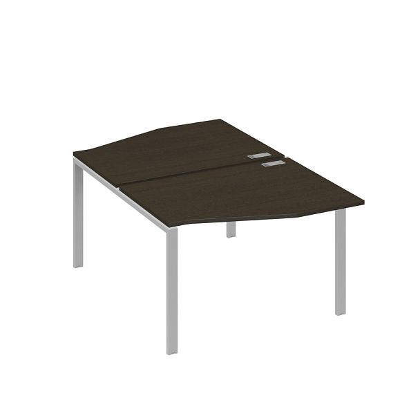 Рабочая станция столы Техно на металлокаркасе UNO (2х120) A4 А4 Б1 189 БП венге / металлокаркас серый - Вид 1