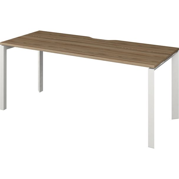 Стол на металлокаркасе НТМП.П-160 Дуб сафари/Белый 1600x730x750 Аргентум-МП - Вид 1