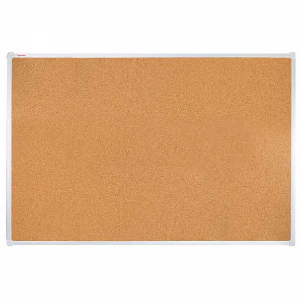 Доска пробковая для объявлений 100х150 см, алюминиевая рамка, ГАРАНТИЯ 10 ЛЕТ, РОССИЯ, BRAUBERG, 238181 - Вид 1