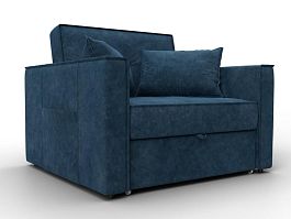 Кресло-кровать Лига-104 (80) Велюр синий - Фото предпросмотра