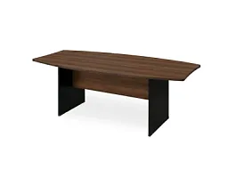БЕРЛИН / BERLIN Конференц-стол на панельном каркасе 2400х1200х740 Орех Вармия/Черный - Фото предпросмотра