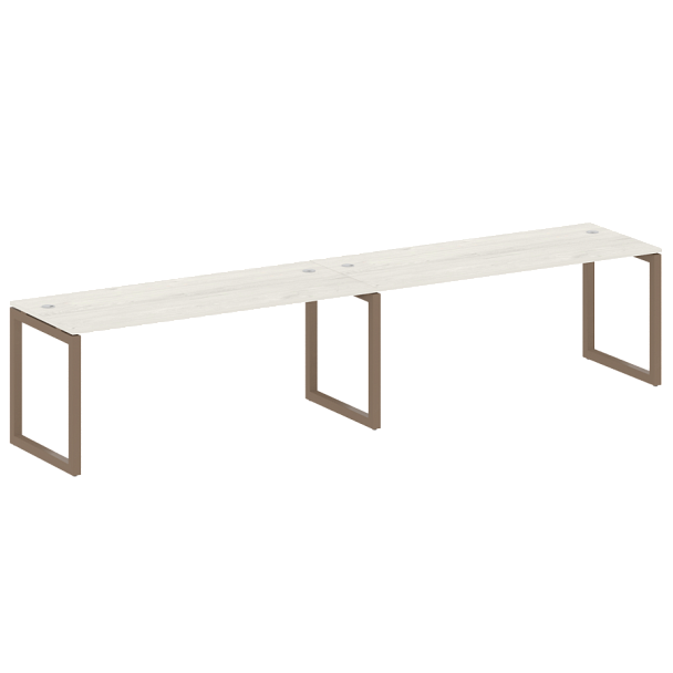 Metal System Quattro Р. ст. на 2 раб. места на О-образном м/к 50БО.СМ-2.5 Дуб наварра/Мокко металл 3600*720*750 - Вид 1