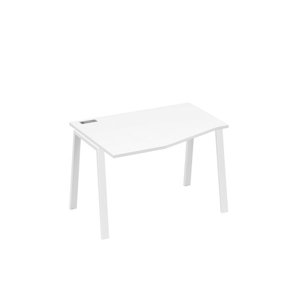 Стол эргономичный левый "Техно" на металлокаркасе TRE A4 А4 Б3 061 БП белый премиум / металлокаркас белый - Вид 1