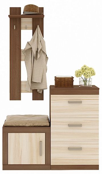 Стенка для прихожей Toivo ТОЙ-ПР 4 Карамель/Шамони - Вид 1