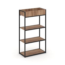 Rift Стеллаж металлический высокий приставной RF.STM-001 Дуб Табак/Металл Черный 596*350*1250 - Фото предпросмотра